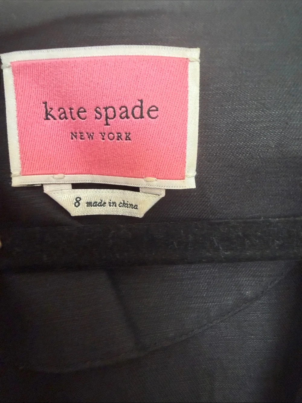 kate spade Black Double-Breasted Linen-Blend Jumpsuit with Tie Waist